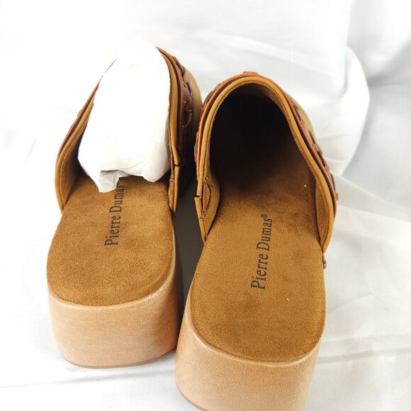 NIB Pierre Dumas Womens 7.5 M Tan Jeda-3 Closed Toe Slide On Clogs - Picture 4 of 10